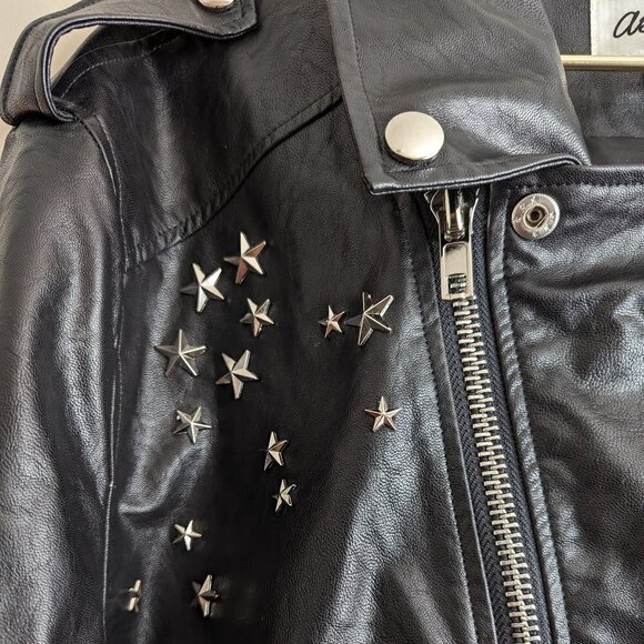 Moto faux leather jacket with star studs - Picture 5 of 9
